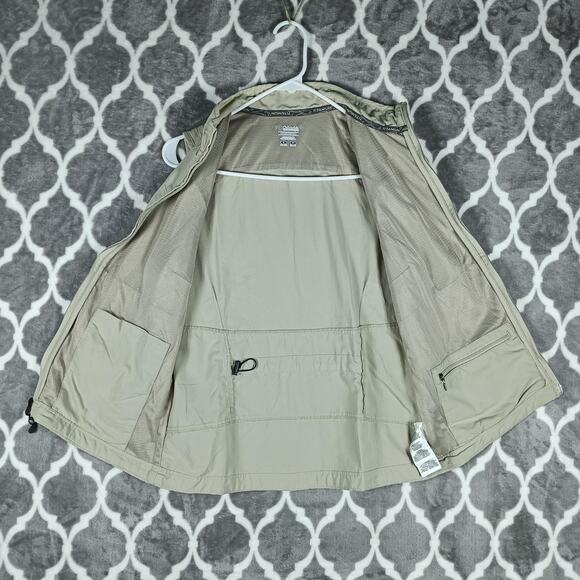 Columbia Titanium Vest Womens Small Khaki Omni-Dry Lightweight Hiking Full Zip - Picture 7 of 10